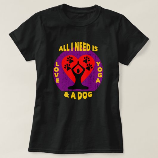 Liefde Yoga en een hond | Funny Quote T-shirt (Design voorkant)