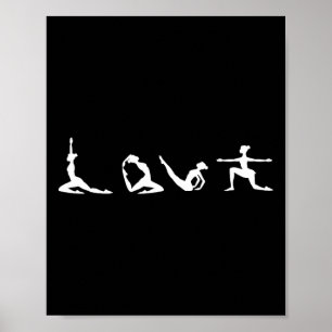 Liefde Yoga Typografie Cute Meditatiehouding Yoga  Poster