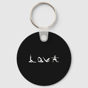 Liefde Yoga Typografie Schattige Meditatiehouding Sleutelhanger