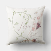 Liefde Zachte Waterverf Bloemen Romantisch  Kussen (Achterkant)