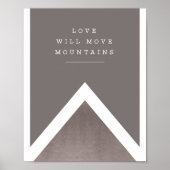 " liefde zal bergen verplaatsen " zilver en grijs  poster (Voorkant)