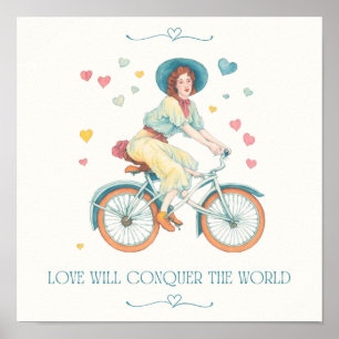 Liefde zal de wereld veroveren, romantiek poster