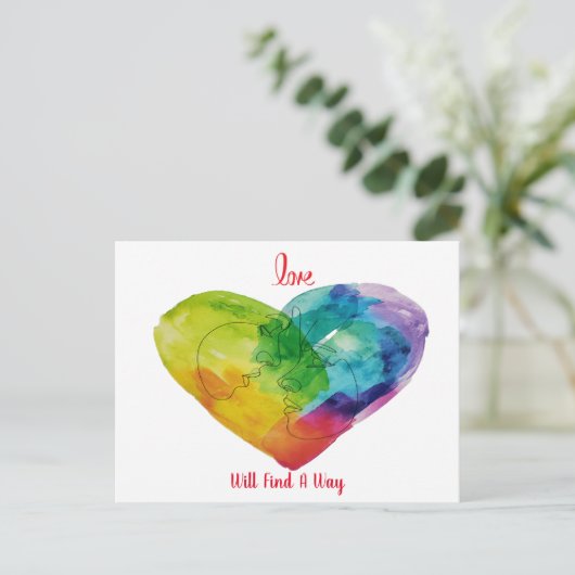 Liefde zal een manier vinden briefkaart (Staand voorkant)