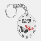 Liefde zal een weg vinden met vlinders sleutelhanger (Voorkant Links)