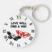 Liefde zal een weg vinden met vlinders sleutelhanger (Achterkant)