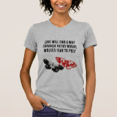 Liefde zal een weg vinden met vlinders t-shirt (Voorkant)