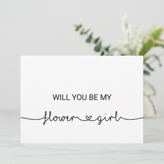 Liefde zal je mijn Bloemenmeisje zijn Kaart (Staand voorkant)