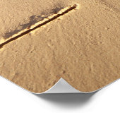 'Liefde' zand geschreven op het strand met binnenk Poster (Hoek)