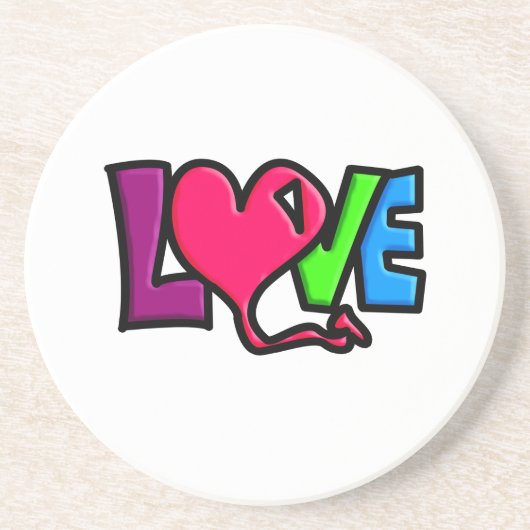 Liefde Zandsteen Onderzetter (Voorkant)