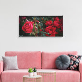 Liefde Zee bloei (rode rozen en buikjes) Canvas Afdruk (Insitu (Woonkamer))