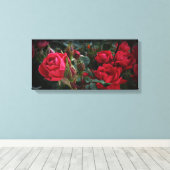 Liefde Zee bloei (rode rozen en buikjes) Canvas Afdruk (Insitu (Houten vloer))