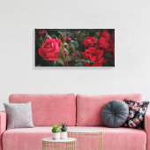 Liefde Zee bloei (rode rozen en buikjes) Canvas Afdruk (Insitu (Woonkamer))