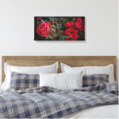 Liefde Zee bloei (rode rozen en buikjes) Canvas Afdruk (Insitu (Slaapkamer))