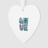Liefde Zeeschildpad Aarde Tropisch Ornament (voorkant)