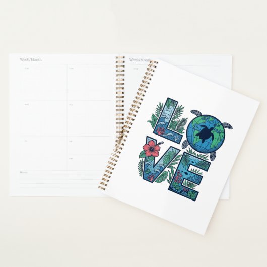 Liefde Zeeschildpad Aarde Tropisch Planner (Display)