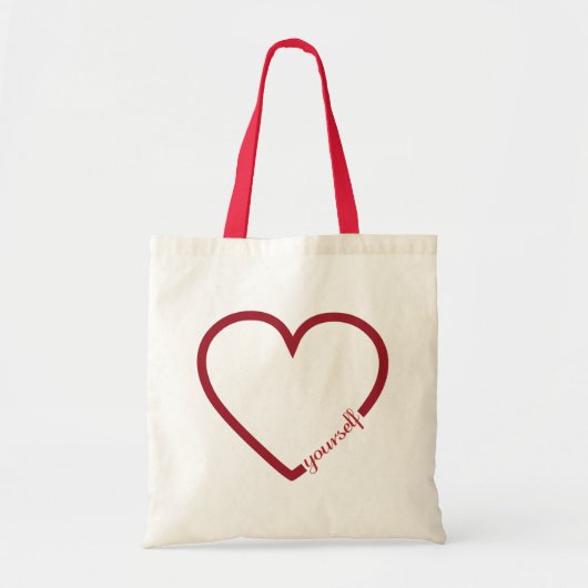 Liefde zelf hart minimalistisch design tote bag (Voorkant)