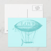 liefde Zeppelin Blue Briefkaart (Voorkant / Achterkant)