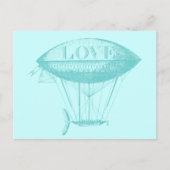  liefde Zeppelin Blue Briefkaart (Voorkant)