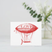 liefde Zeppelin Red Briefkaart (Staand voorkant)