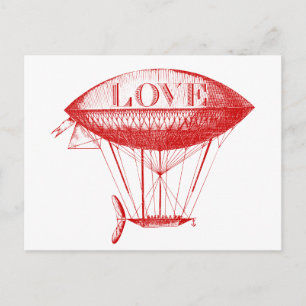 liefde Zeppelin Red Briefkaart