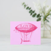  liefde Zeppelin Roze Briefkaart (Staand voorkant)
