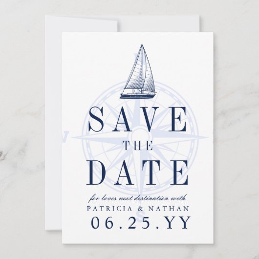 Liefde zet koers | De uitnodigingsdatum opslaan Save The Date (Voorkant)