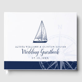 Liefde zet koers |  zeilboot bruiloft thema gastenboek