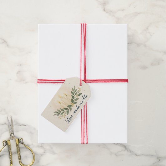 Liefde zichtbaar gemaakt — Kerstcadeautag Cadeaulabel (Met Touw)