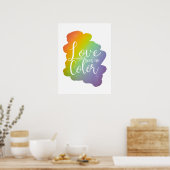 Liefde ziet geen kleur in Rainbow White Poster (Keuken)
