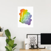 Liefde ziet geen kleur in Rainbow White Poster (Thuiskantoor)