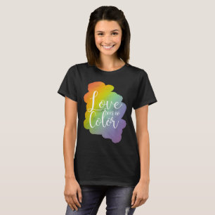 Liefde Ziet Geen Kleur Inspirerend Citaat Regenboo T-shirt