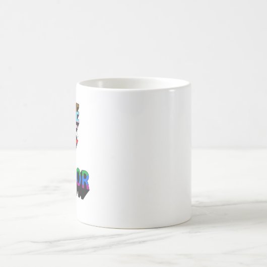 Liefde ziet geen kleur koffiemok (Center)