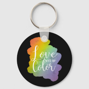 Liefde Ziet Geen Kleur Quote Regenboog Zwart Sleutelhanger