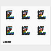 Liefde ziet geen kleur ronde sticker (Vel)