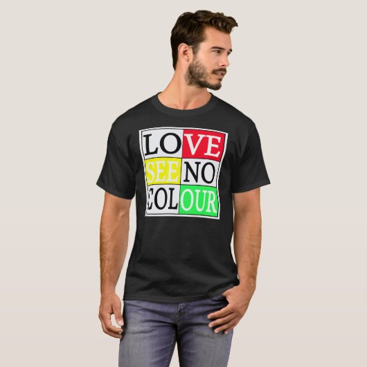 Liefde ziet geen kleur — T-shirt (Voorkant volledig)