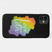 Liefde ziet geen kleuren citaat regenboog zwart Case-Mate iPhone case (Achterkant (horizontaal))