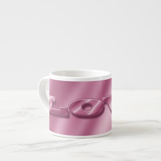 Liefde. Zijderroze valentijnse textuur. Espresso Kop (Links)