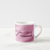 Liefde. Zijderroze valentijnse textuur. Espresso Kop (Rechts)
