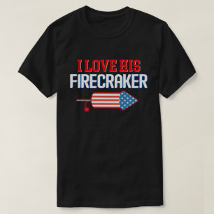 Liefde Zijn Firecracker Matching Paar Juli 4 t-shi T-shirt
