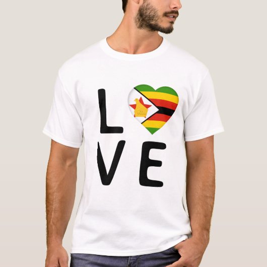 Liefde - Zimbabwaanse vlag T-shirt (Voorkant)