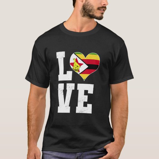 Liefde Zimbabwe Trots Zimbabwaanse Afkomst T-shirt (Voorkant)
