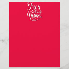 Liefde zit allemaal rond het script dat roze laat 