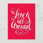 Liefde zit allemaal rond het script dat roze laat  briefkaart (Voorkant)