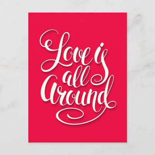 Liefde zit allemaal rond het script dat roze laat  briefkaart (Voorkant)