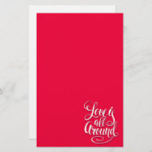 Liefde zit allemaal rond het script dat roze laat  briefpapier (Voorkant / Achterkant)