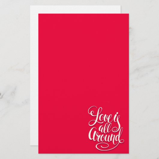 Liefde zit allemaal rond het script dat roze laat  briefpapier (Voorkant / Achterkant)