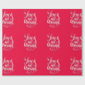 Liefde zit allemaal rond het script dat roze laat cadeaupapier (Vlak)