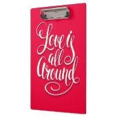 Liefde zit allemaal rond het script dat roze laat  klembord (Links)