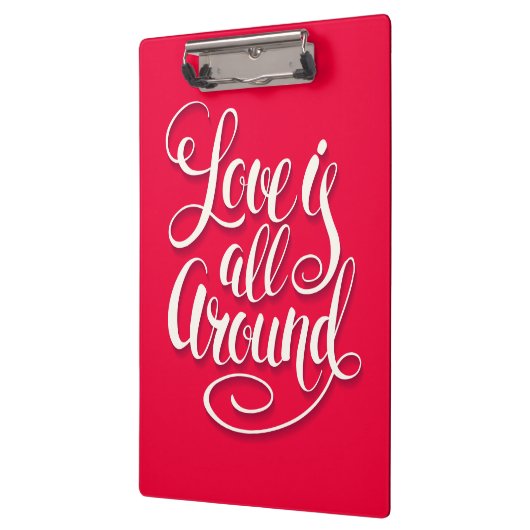 Liefde zit allemaal rond het script dat roze laat  klembord (Links)