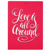 Liefde zit allemaal rond het script dat roze laat  klembord (Achterkant)